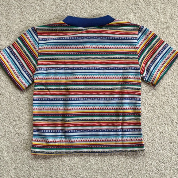 Take 10 Mervyn's Vintage T-Shirt Shorts Set 4T Outfit Red Multi Stripe NWT 90s - Picture 7 of 9